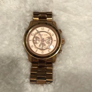 Michael Kors MK8096 big face Rose Gold watch.